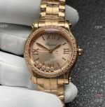 2022 YF Swiss Chopard Happy Sport 30mm Champagne Diamond Watch for Women